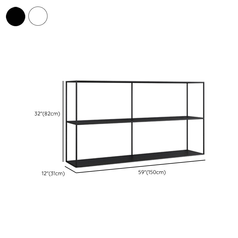 Contemporary Open Back Horizontal Bookshelf Metal Bookcase for Office