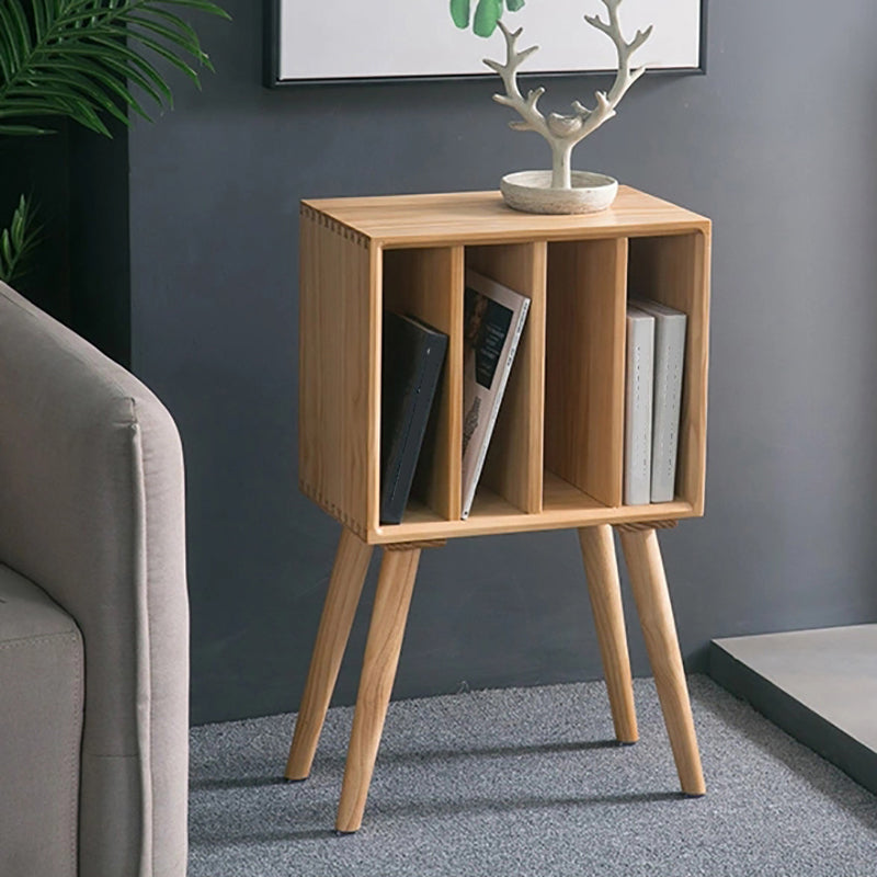 Modern Closed Back Bookshelf Solid Wood Bookcase with Shelves