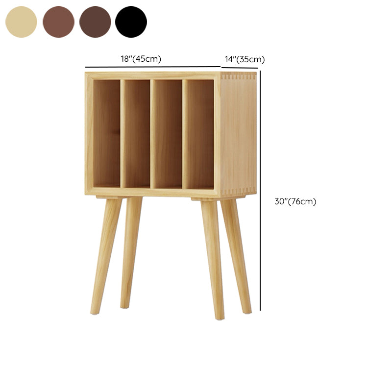 Modern Closed Back Bookshelf Solid Wood Bookcase with Shelves