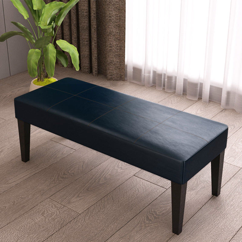 Modern Cushioned Seating Bench Rectangle Backless Bedroom Bench