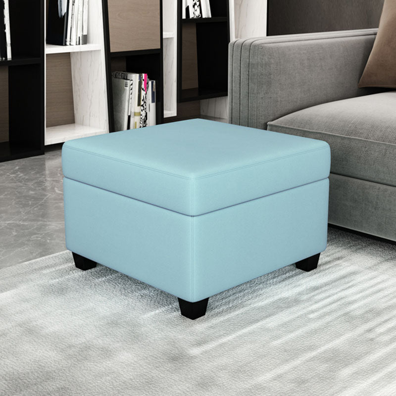 Modern Storage Ottomans Square Leather Storage Ottomans with Legs