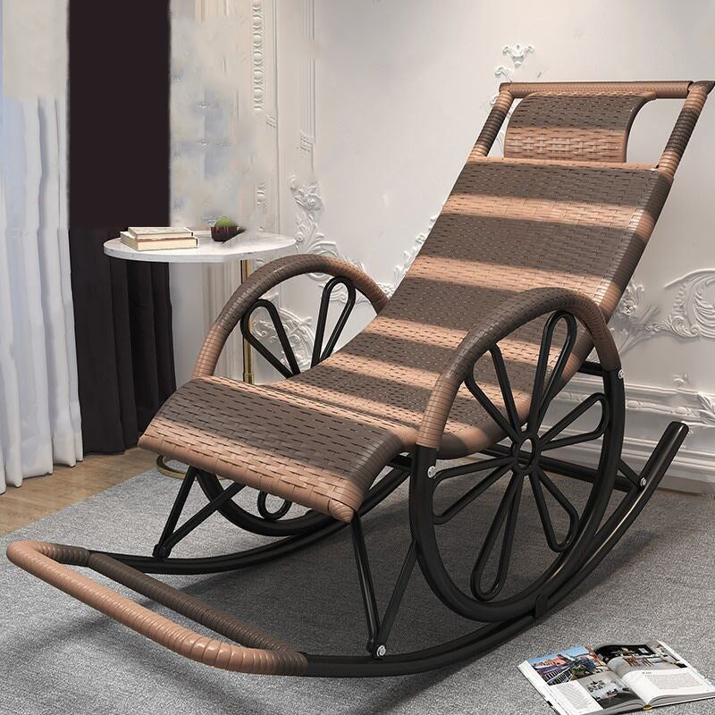 Iron Base Modern Style Lazy Sofa Chair Family Chaise Rocking Chair for Balcony