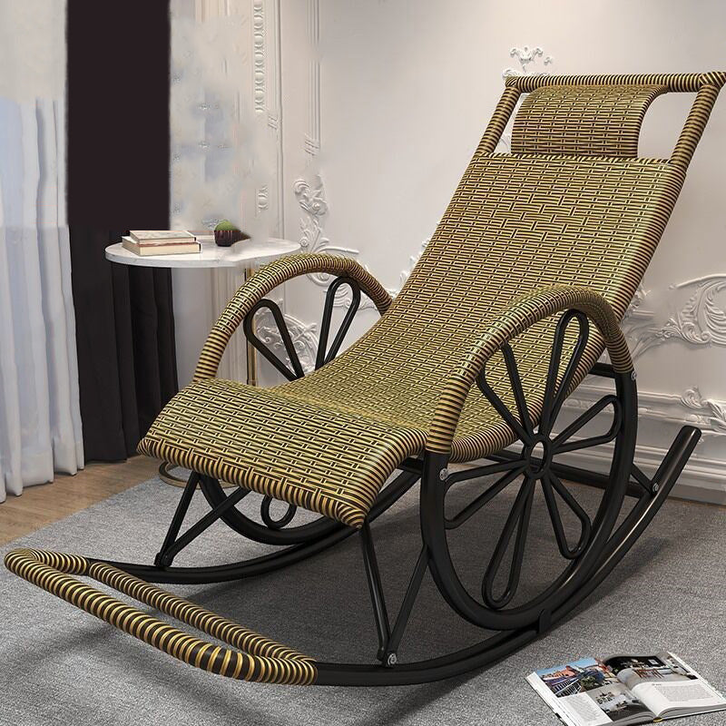 Iron Base Modern Style Lazy Sofa Chair Family Chaise Rocking Chair for Balcony