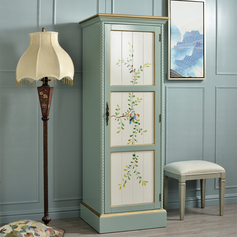 Traditional Style Storage Cabinet Wooden Armoire with Mirror