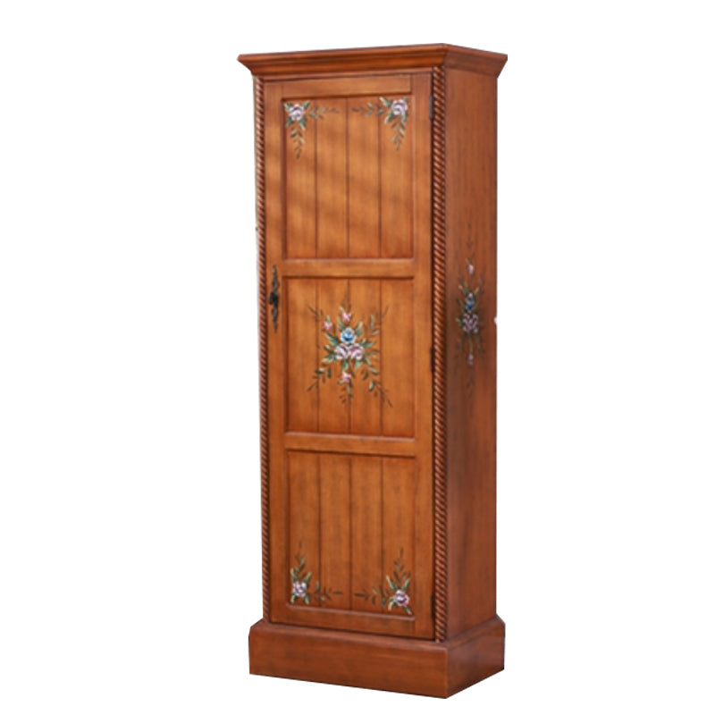 Traditional Style Storage Cabinet Wooden Armoire with Mirror