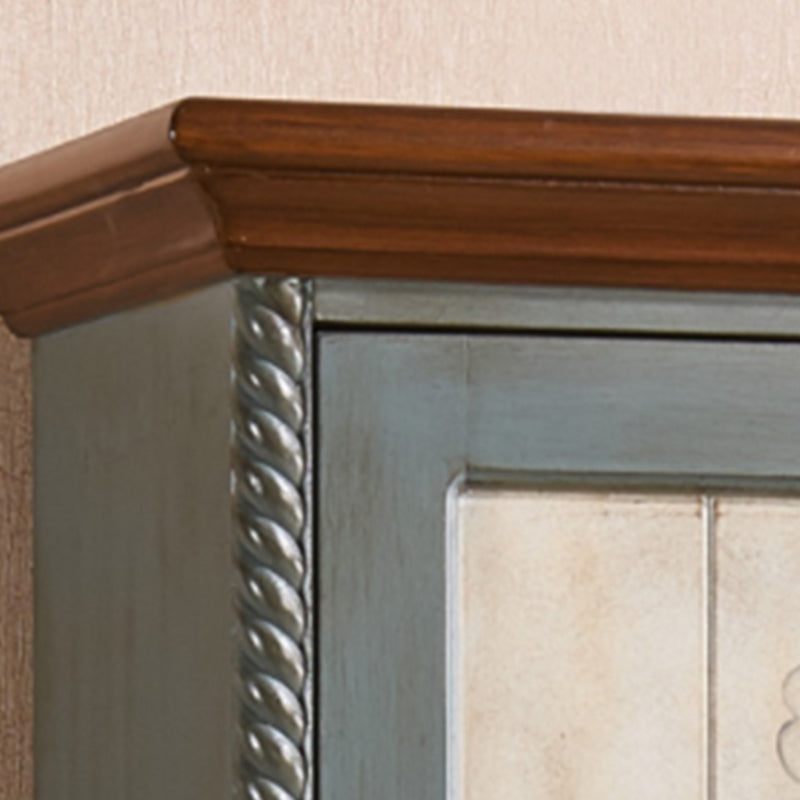 Traditional Style Storage Cabinet Wooden Armoire with Mirror