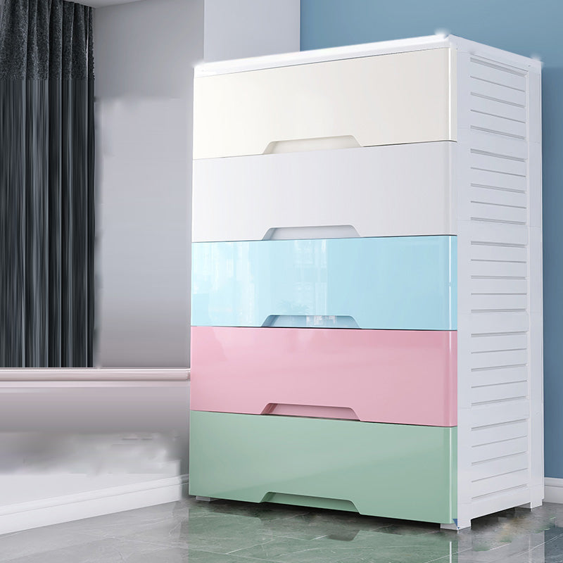 Modern Style Plastic Wardrobe Home Storage Wardrobe with Drawers