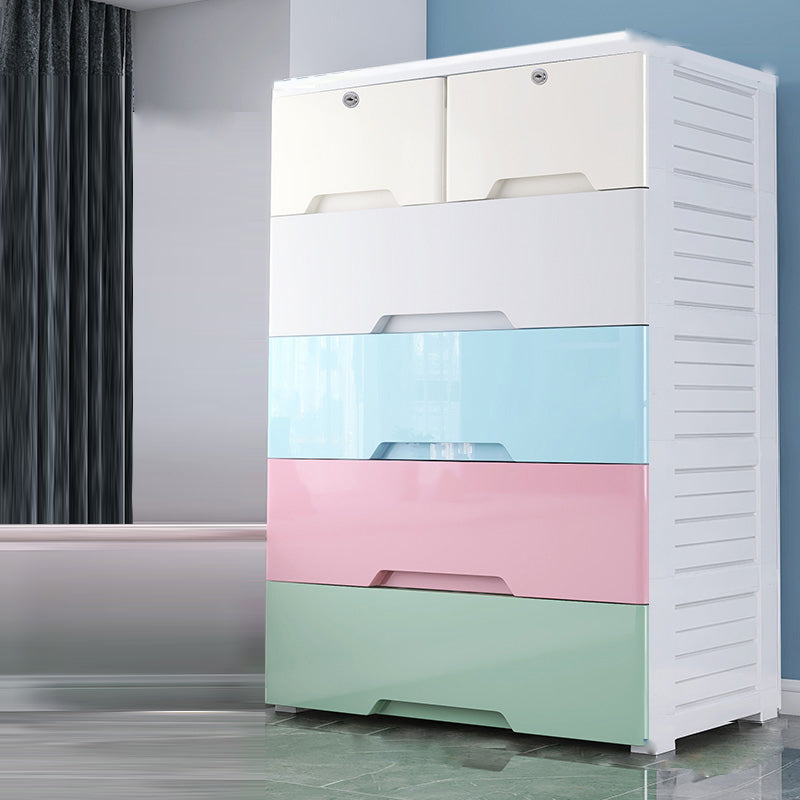 Modern Style Plastic Wardrobe Home Storage Wardrobe with Drawers