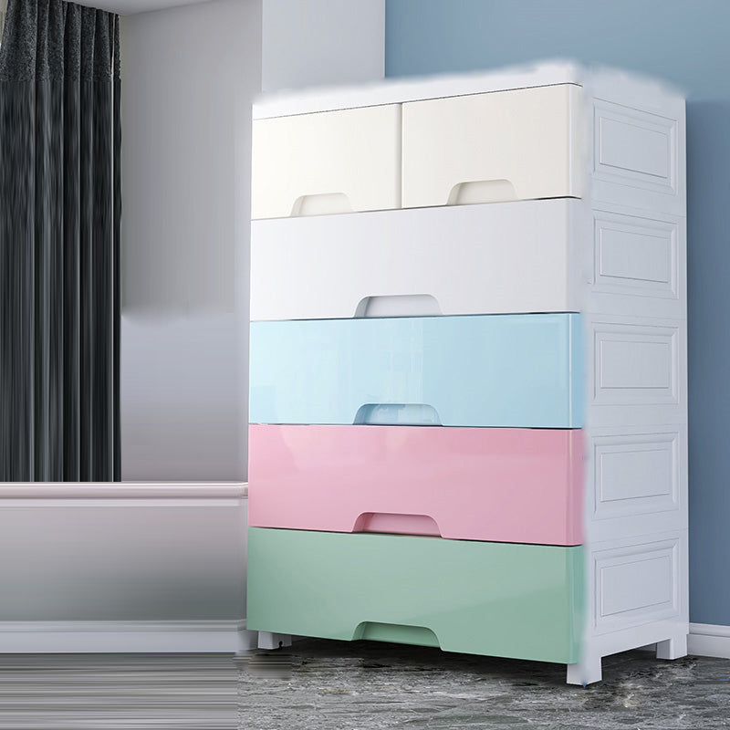 Modern Style Plastic Wardrobe Home Storage Wardrobe with Drawers