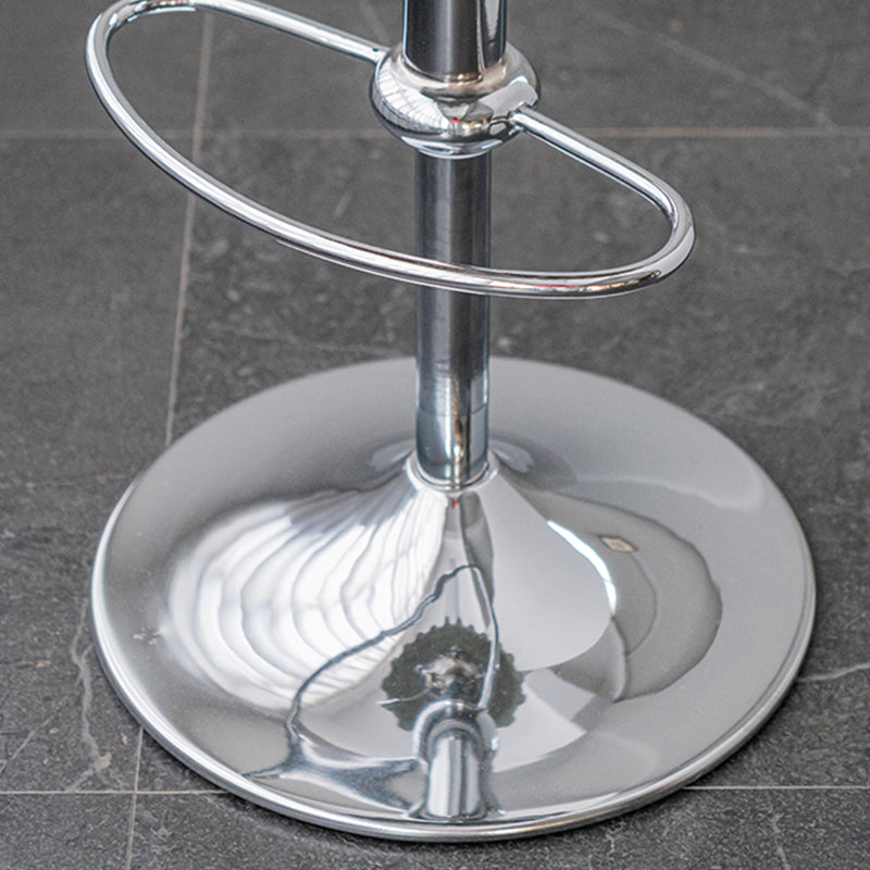 Contemporary Adjustable Backrest Counter High Stool with Metal Base