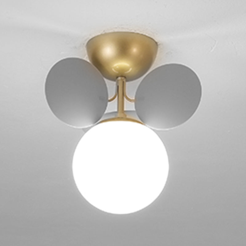 Modern Simple Ball Shape Ceiling Light with Glass Shade for Living Room