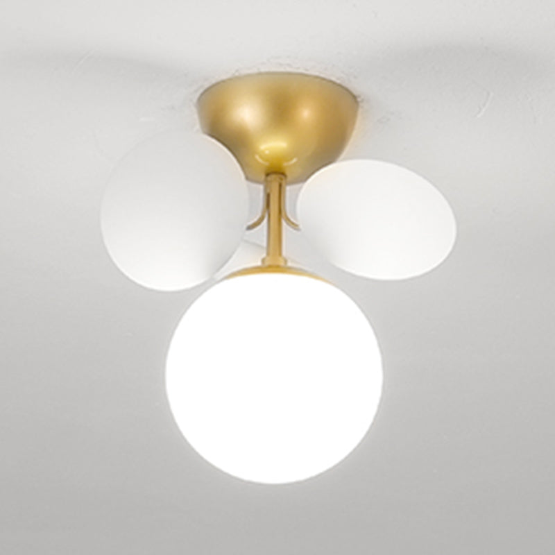 Modern Simple Ball Shape Ceiling Light with Glass Shade for Living Room