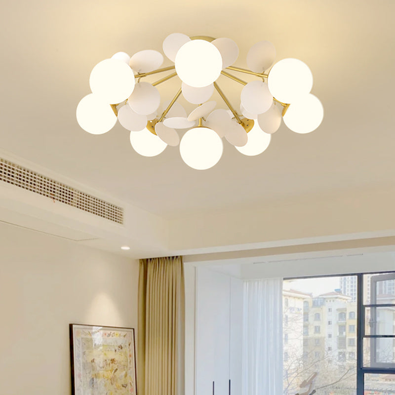 Modern Simple Ball Shape Ceiling Light with Glass Shade for Living Room