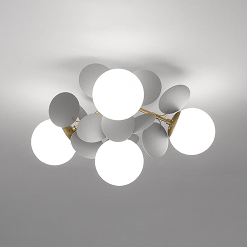 Modern Simple Ball Shape Ceiling Light with Glass Shade for Living Room