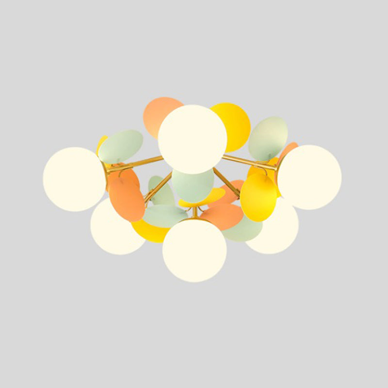 Modern Simple Ball Shape Ceiling Light with Glass Shade for Living Room