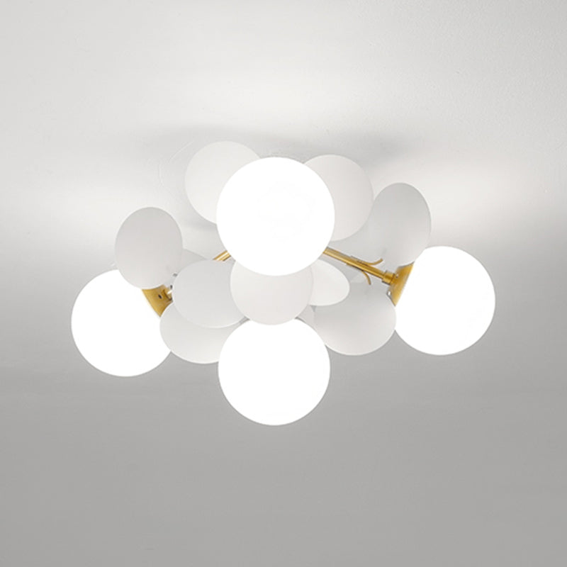 Modern Simple Ball Shape Ceiling Light with Glass Shade for Living Room