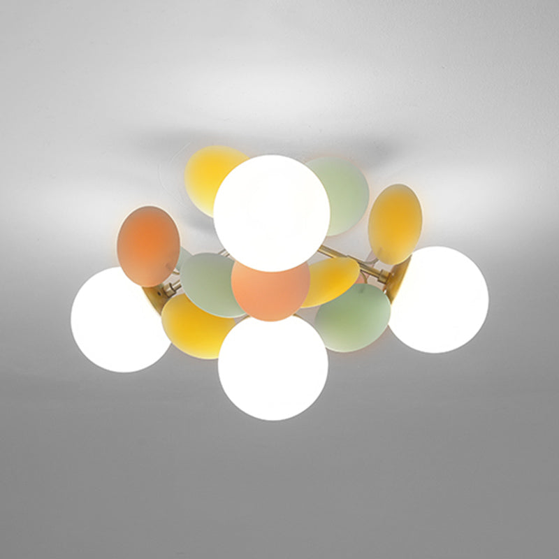 Modern Simple Ball Shape Ceiling Light with Glass Shade for Living Room