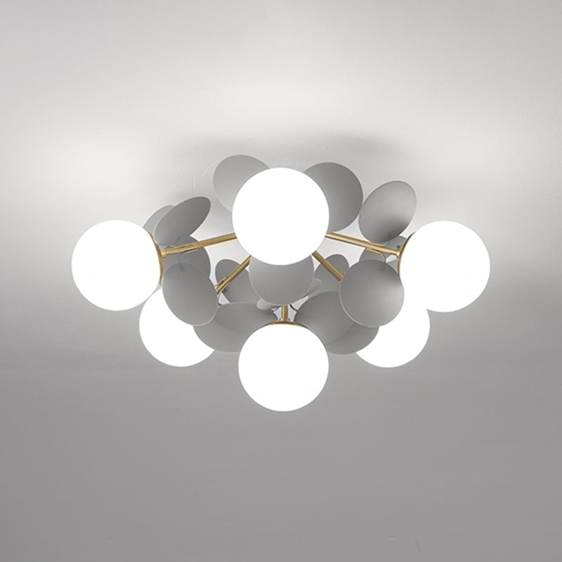 Modern Simple Ball Shape Ceiling Light with Glass Shade for Living Room