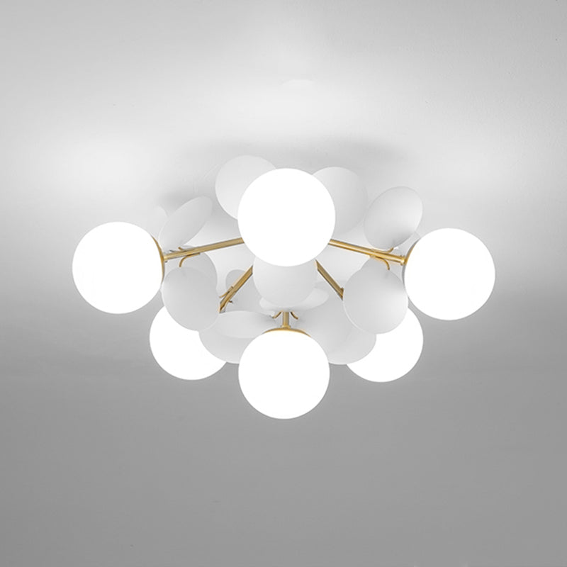 Modern Simple Ball Shape Ceiling Light with Glass Shade for Living Room