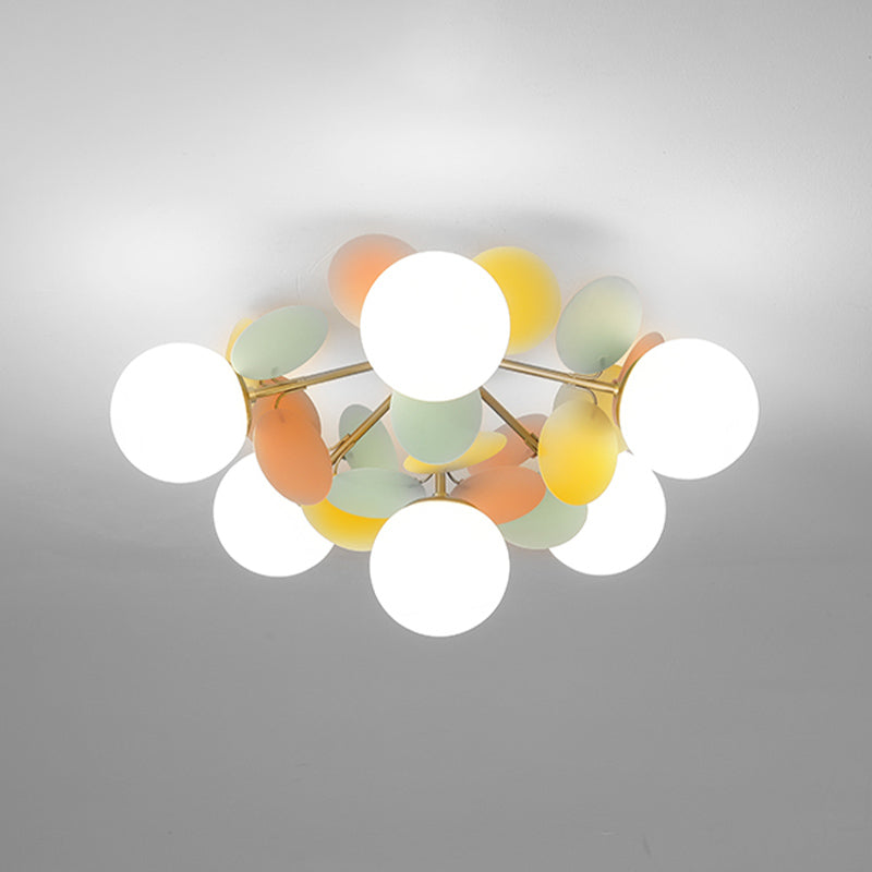 Modern Simple Ball Shape Ceiling Light with Glass Shade for Living Room