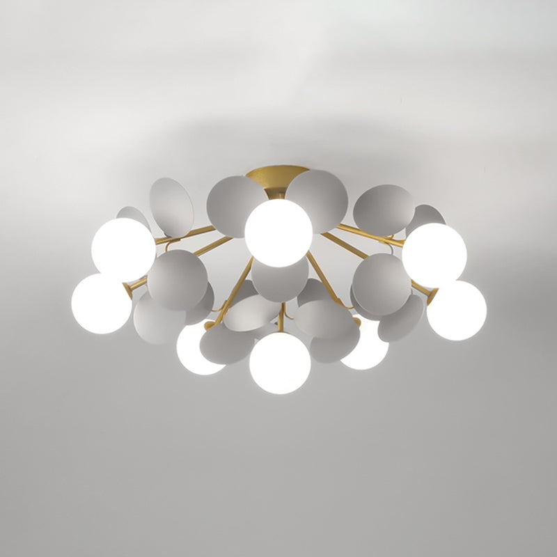 Modern Simple Ball Shape Ceiling Light with Glass Shade for Living Room