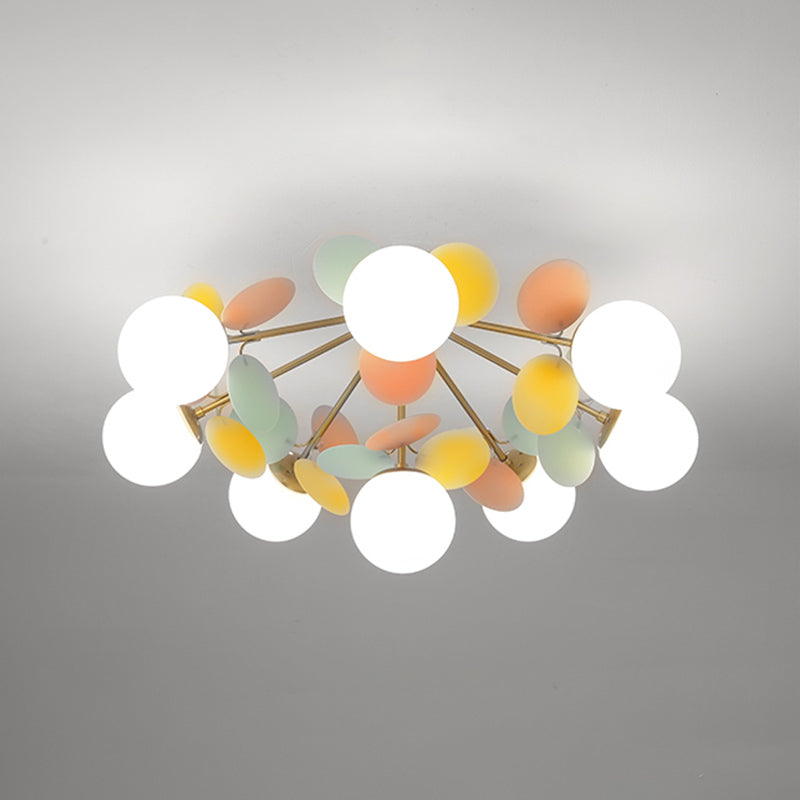 Modern Simple Ball Shape Ceiling Light with Glass Shade for Living Room