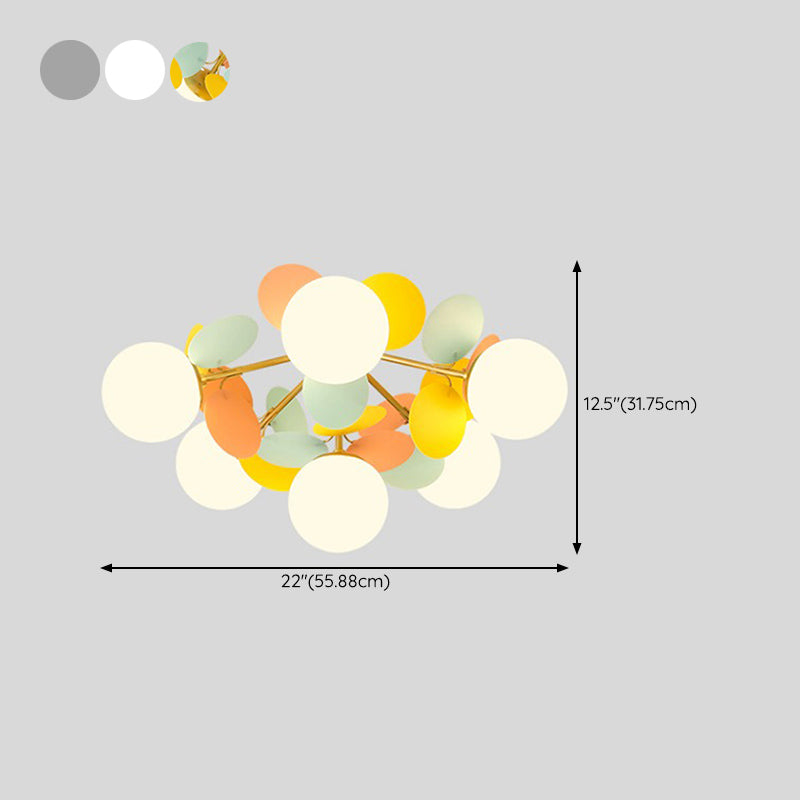 Modern Simple Ball Shape Ceiling Light with Glass Shade for Living Room