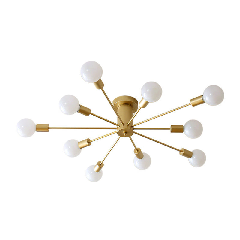 Industrial Style Iron Ceiling Light with Glass Shade for Bedroom