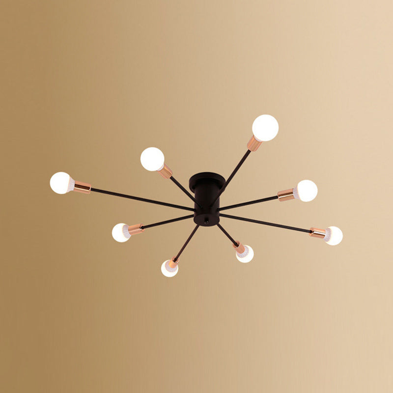 Industrial Style Iron Ceiling Light with Glass Shade for Bedroom