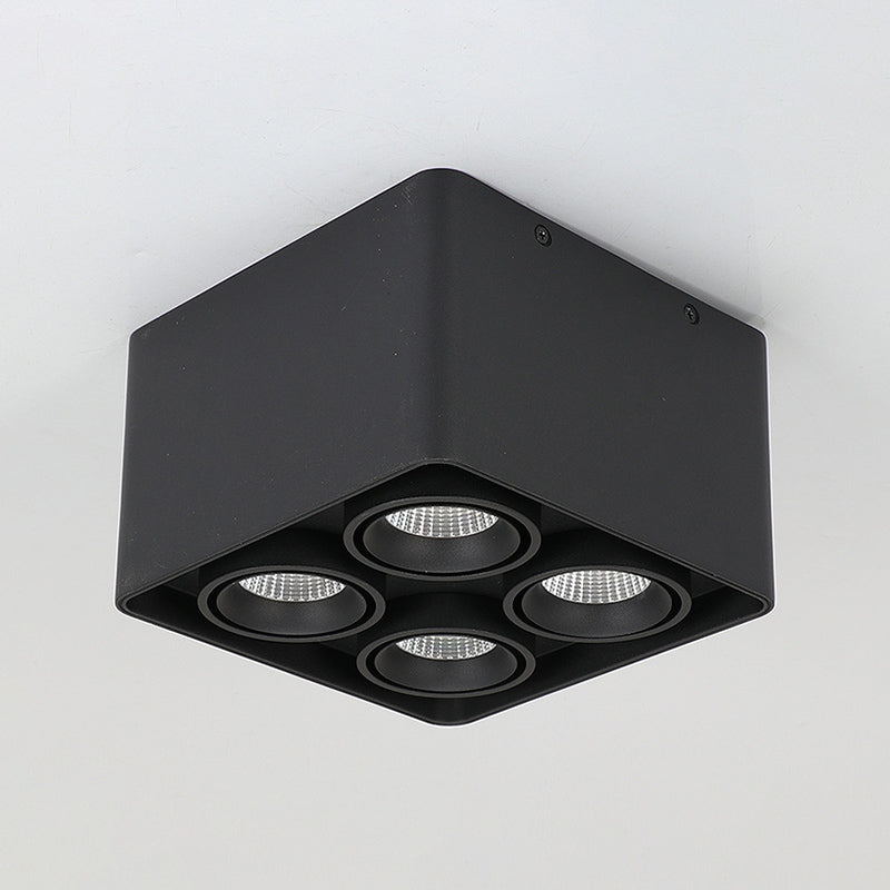 Contemporary Square Shape Ceiling Light with Aluminum Shade for Bedroom