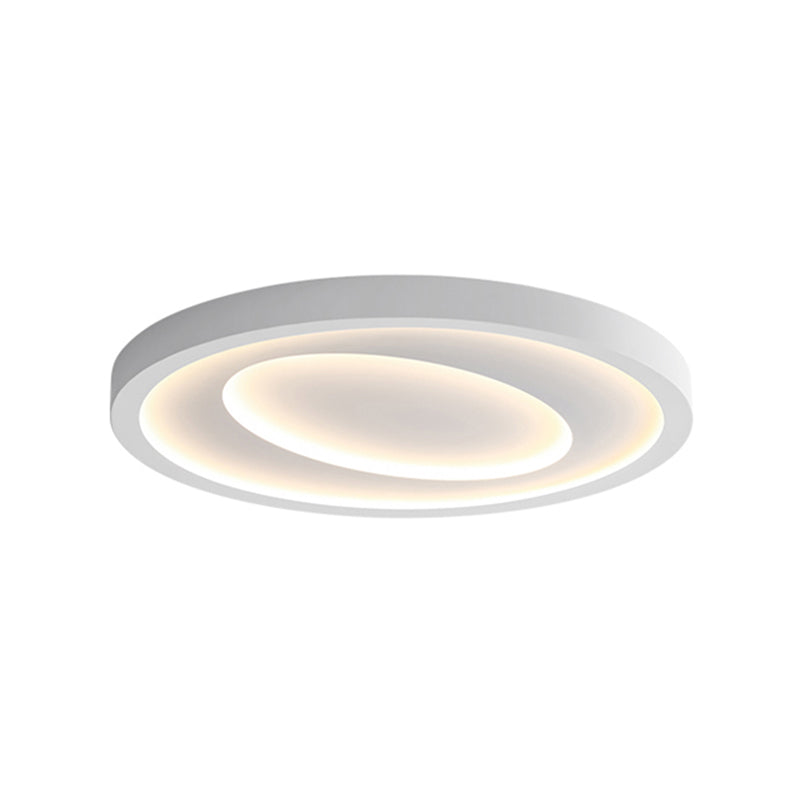 Minimalism Circle Flush Mount Ceiling Light Fixture in White for Bedroom