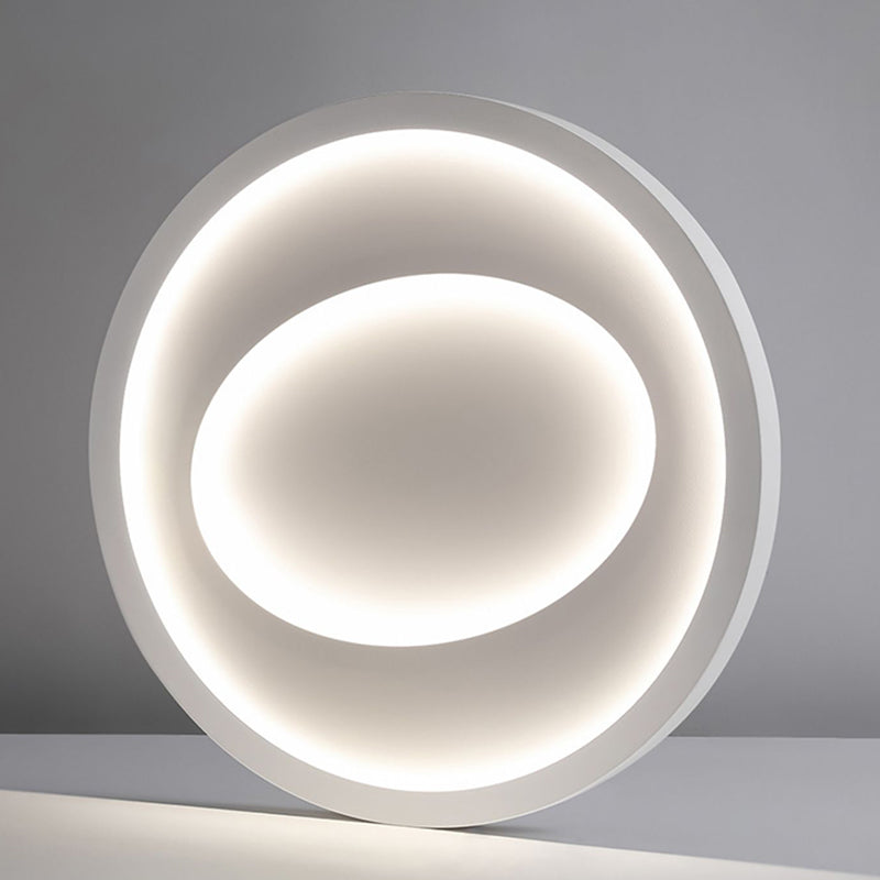 Minimalism Circle Flush Mount Ceiling Light Fixture in White for Bedroom