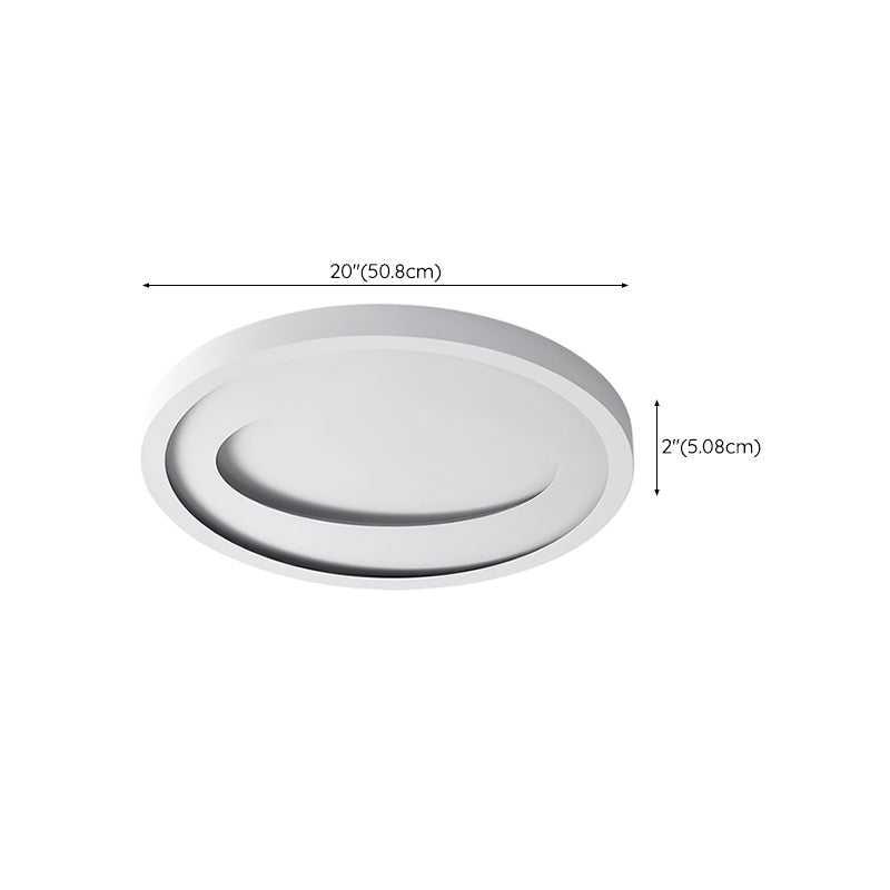 Minimalism Circle Flush Mount Ceiling Light Fixture in White for Bedroom