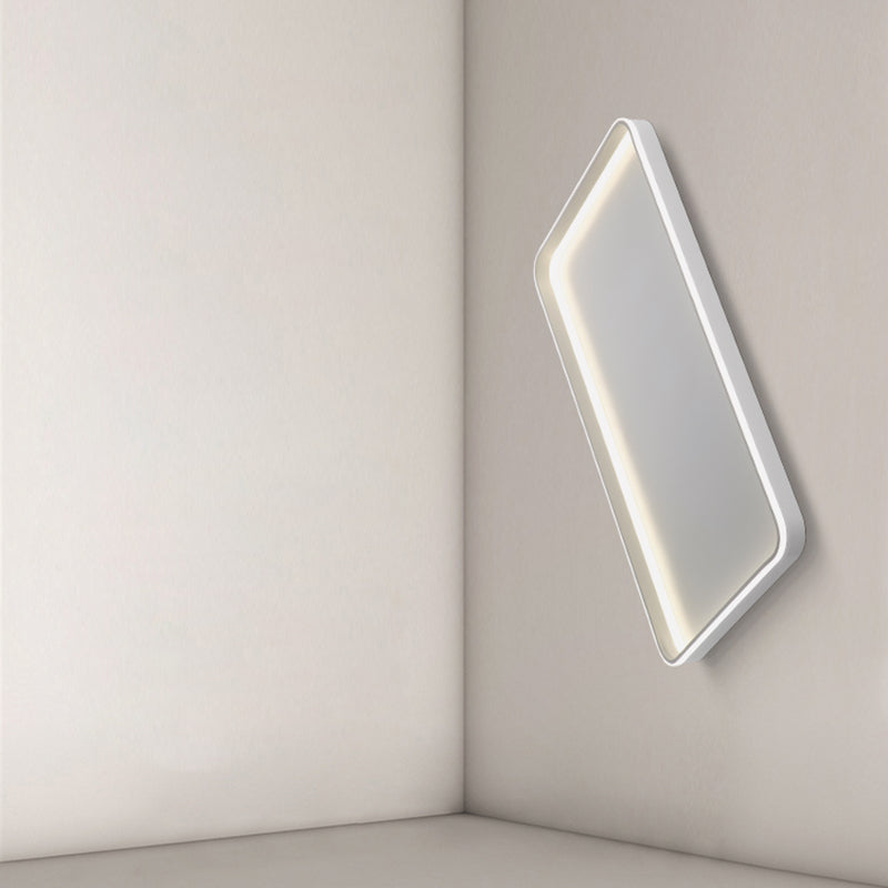 Minimalism Rectangular Flush Mount Ceiling Light Fixture in White for Living Room