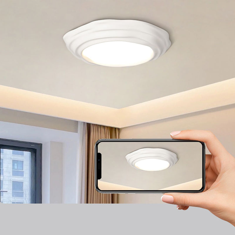 Nordic Style Flush Mount Ceiling Light Fixture with Resin for Bedroom