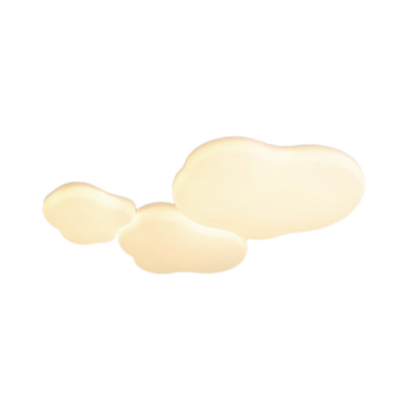 Cloud Shape Flush Ceiling Lights Modern Acrylic Flush Mount Lighting in White Finish