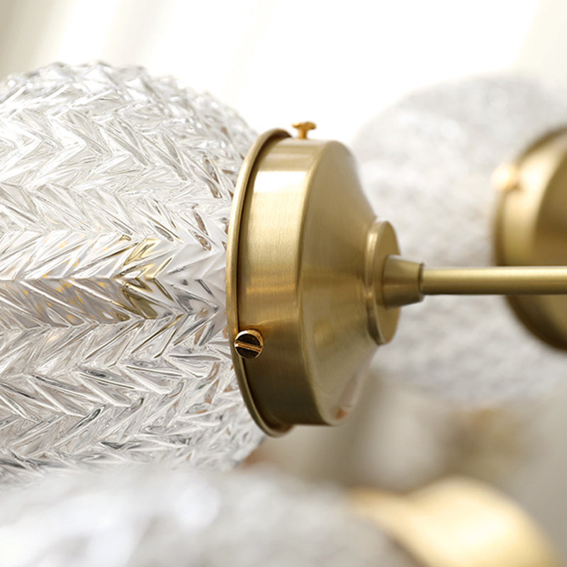 Ball Shape Glass Flush Light Modern Style 6/8 Lights Flush Mount Ceiling Lights in Brass