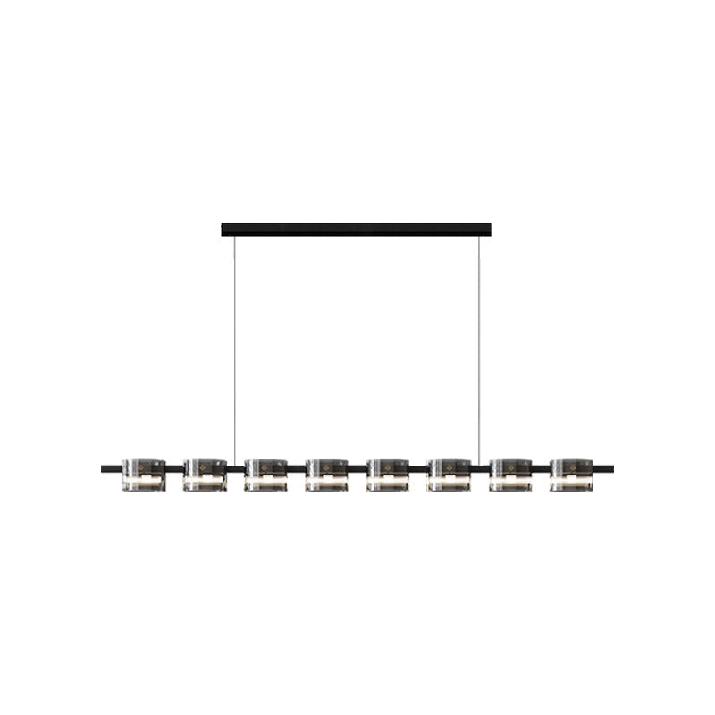 Hanging Lamp Modern Island Chandelier Lights in Black Finish for Dining Room