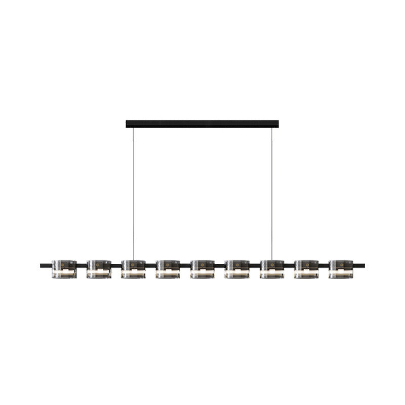 Hanging Lamp Modern Island Chandelier Lights in Black Finish for Dining Room