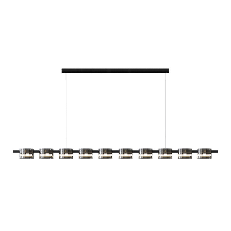 Hanging Lamp Modern Island Chandelier Lights in Black Finish for Dining Room