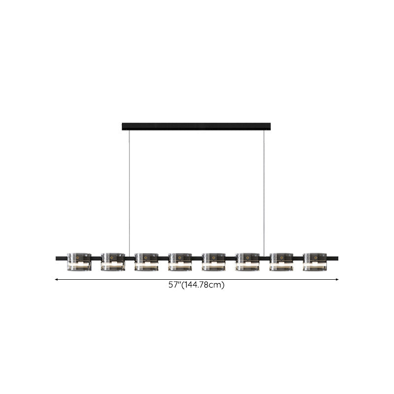 Hanging Lamp Modern Island Chandelier Lights in Black Finish for Dining Room