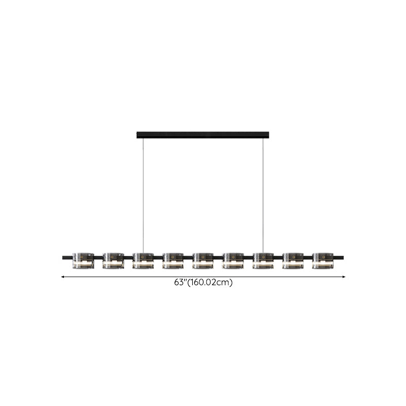 Hanging Lamp Modern Island Chandelier Lights in Black Finish for Dining Room