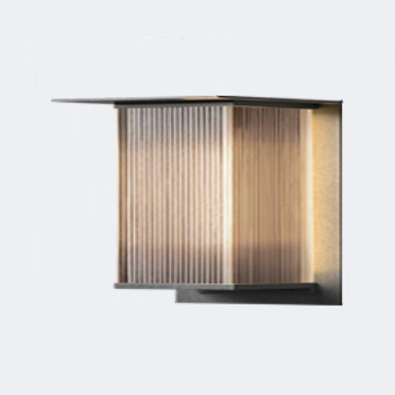 Rectangle Wall Sconce Contemporary Waterproof Wall Light Fixture for Courtyard