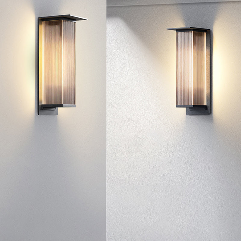 Rectangle Wall Sconce Contemporary Waterproof Wall Light Fixture for Courtyard