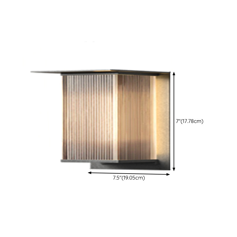 Rectangle Wall Sconce Contemporary Waterproof Wall Light Fixture for Courtyard