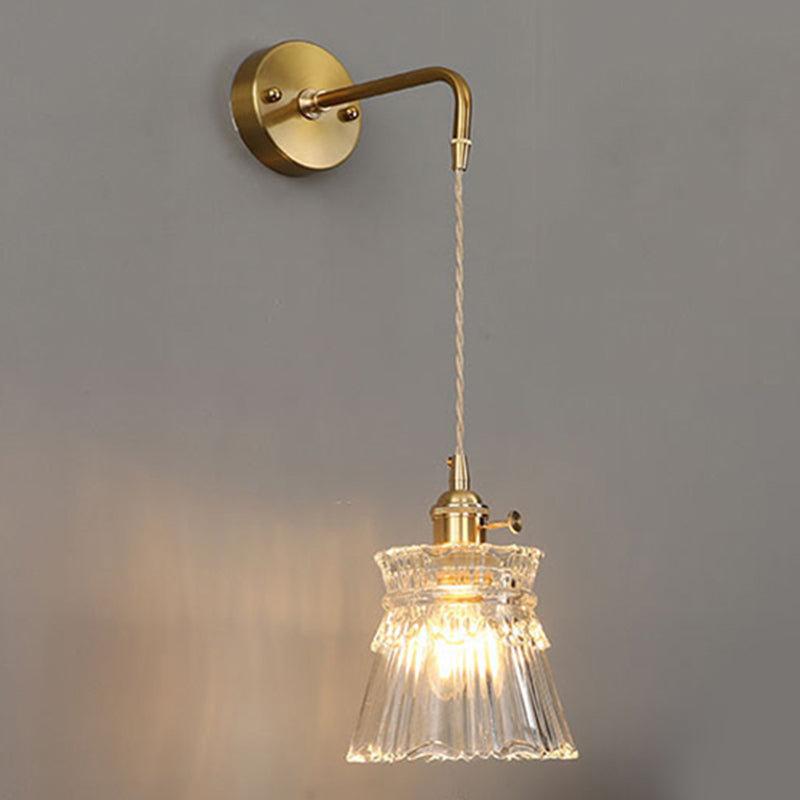 Nordic Wall Light Sconce Geometric Glass Wall Light Fixture for Bedroom