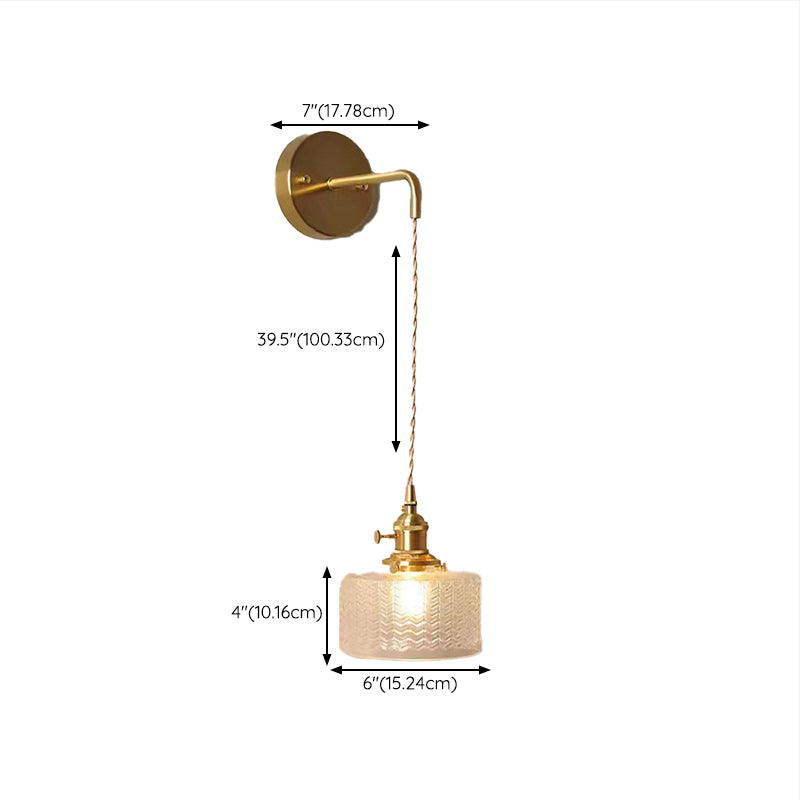 Nordic Wall Light Sconce Geometric Glass Wall Light Fixture for Bedroom