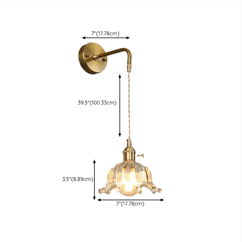 Nordic Wall Light Sconce Geometric Glass Wall Light Fixture for Bedroom