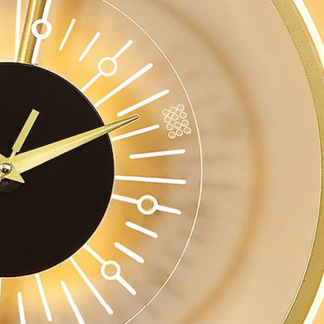 Modern Clock Shape Wall Light Fixtures Metal Wall Light Sconces for Living Room