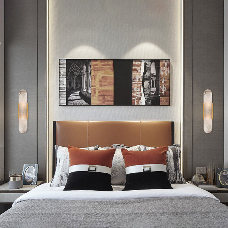 Modern Simple Shape Wall Mounted Light 2 Lights Metal Flush Mount Wall Sconce